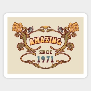 AMAZING SINCE 1971 art nouveau vintage floral Sticker